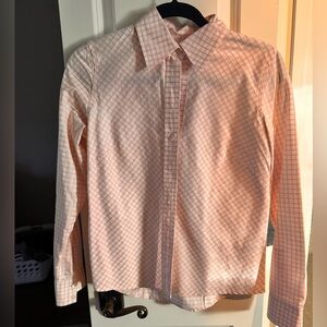 Fitted ladies 90s pink plaid shirt